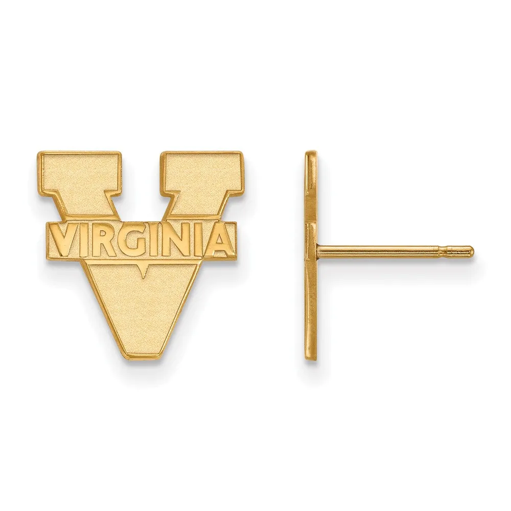 10k Yellow Gold University of Virginia Small Post Earrings