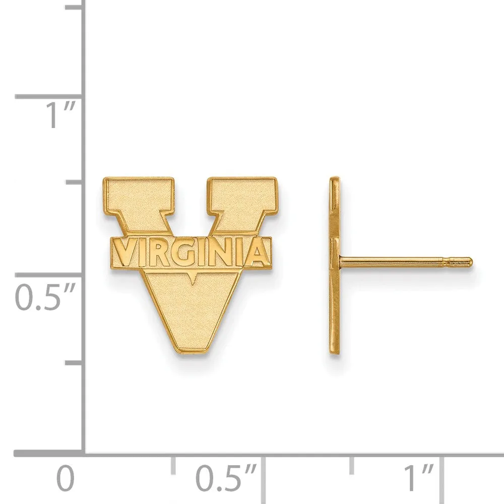 10k Yellow Gold University of Virginia Small Post Earrings