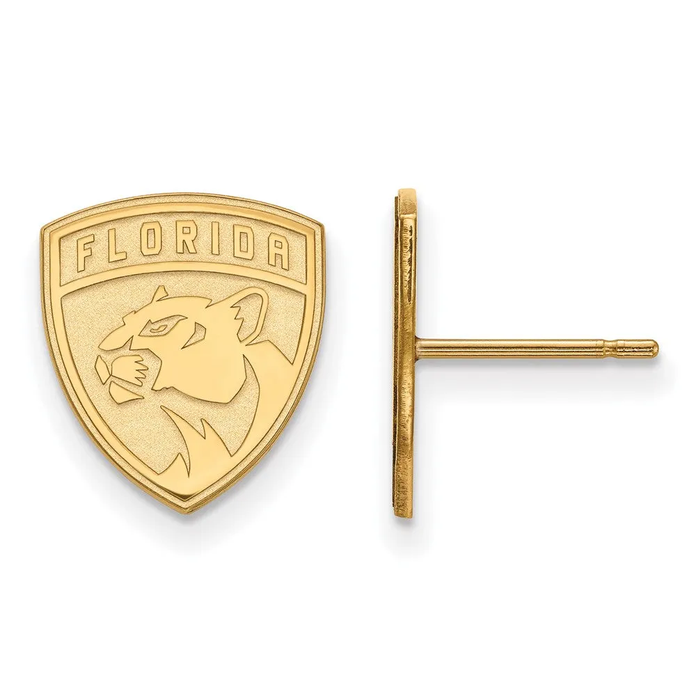 14k Yellow Gold NHL Florida Panthers Small Post Earrings