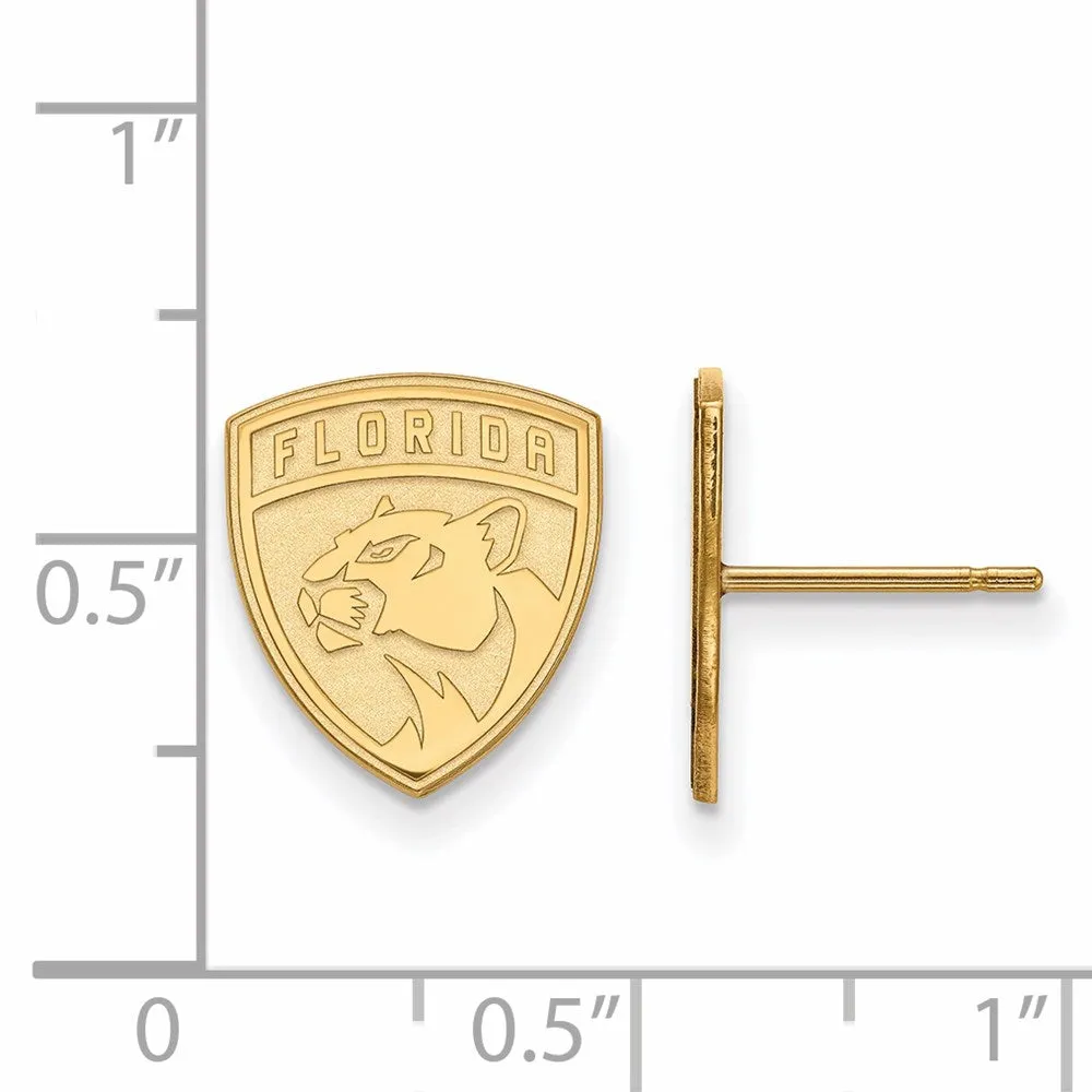 14k Yellow Gold NHL Florida Panthers Small Post Earrings