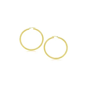 14k Yellow Gold Polished Hoop Earrings (15 mm)-rx79699