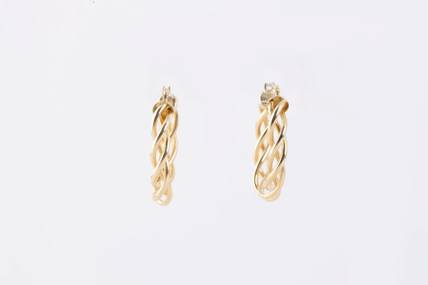 14k Yellow Gold Twisted Hoop Earrings (2.35g.)