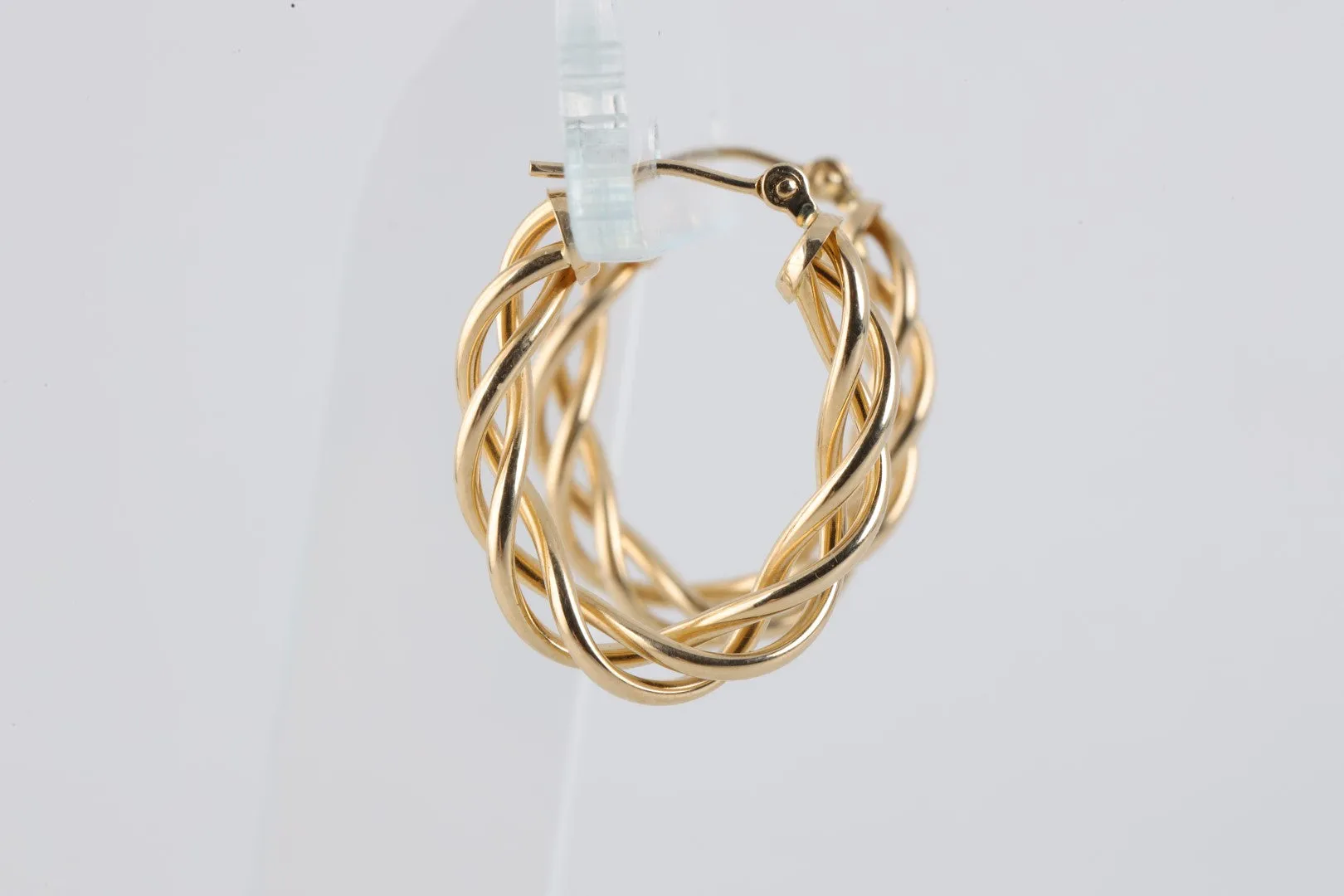 14k Yellow Gold Twisted Hoop Earrings (2.35g.)