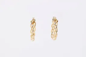 14k Yellow Gold Twisted Hoop Earrings (2.35g.)