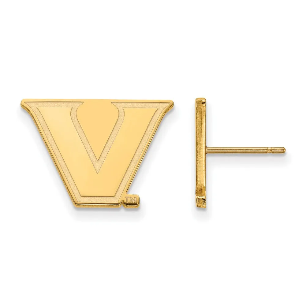 14k Yellow Gold Vanderbilt University Small Post Earrings