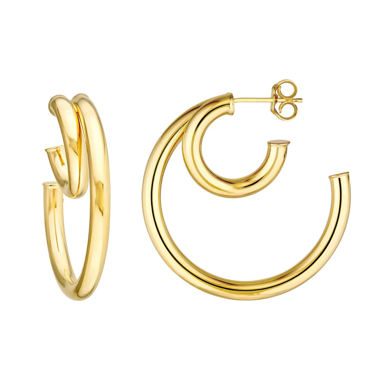 14kt Gold 30mm Double Hoop Earrings