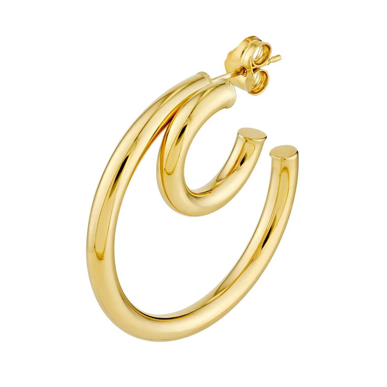 14kt Gold 30mm Double Hoop Earrings