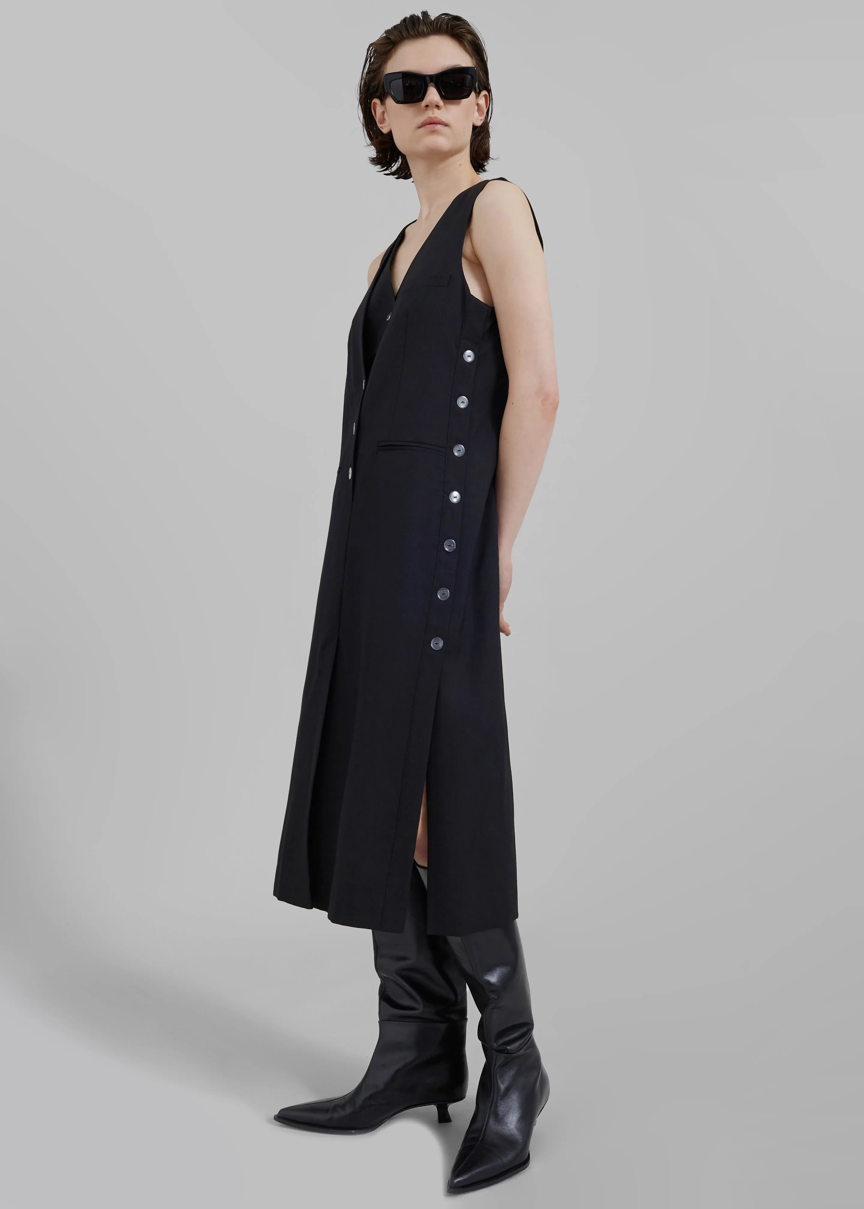 3.1 Phillip Lim Tailored Vest Dress with Set-In Bra - Black