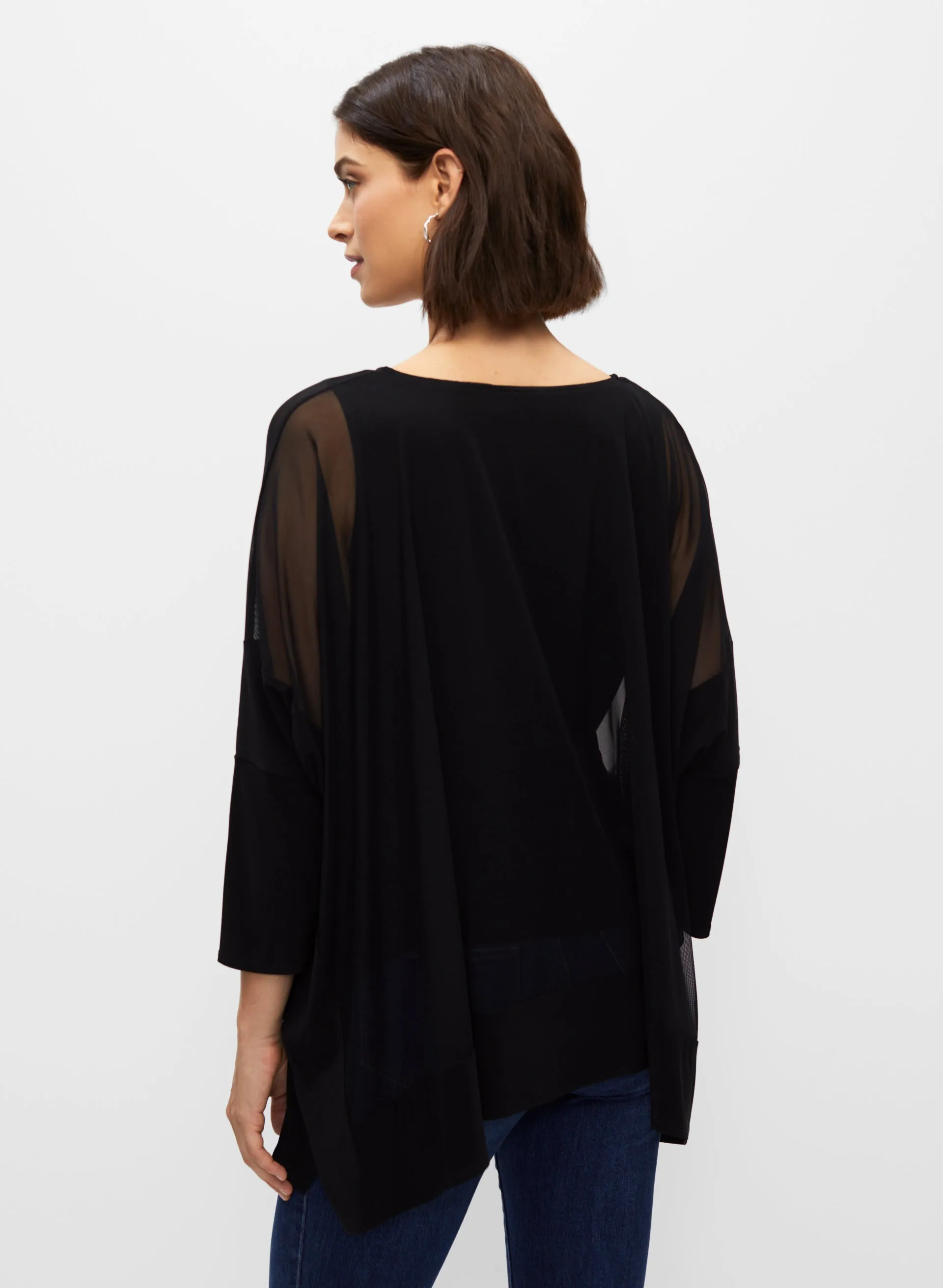 3/4 Sleeve Mesh Tunic