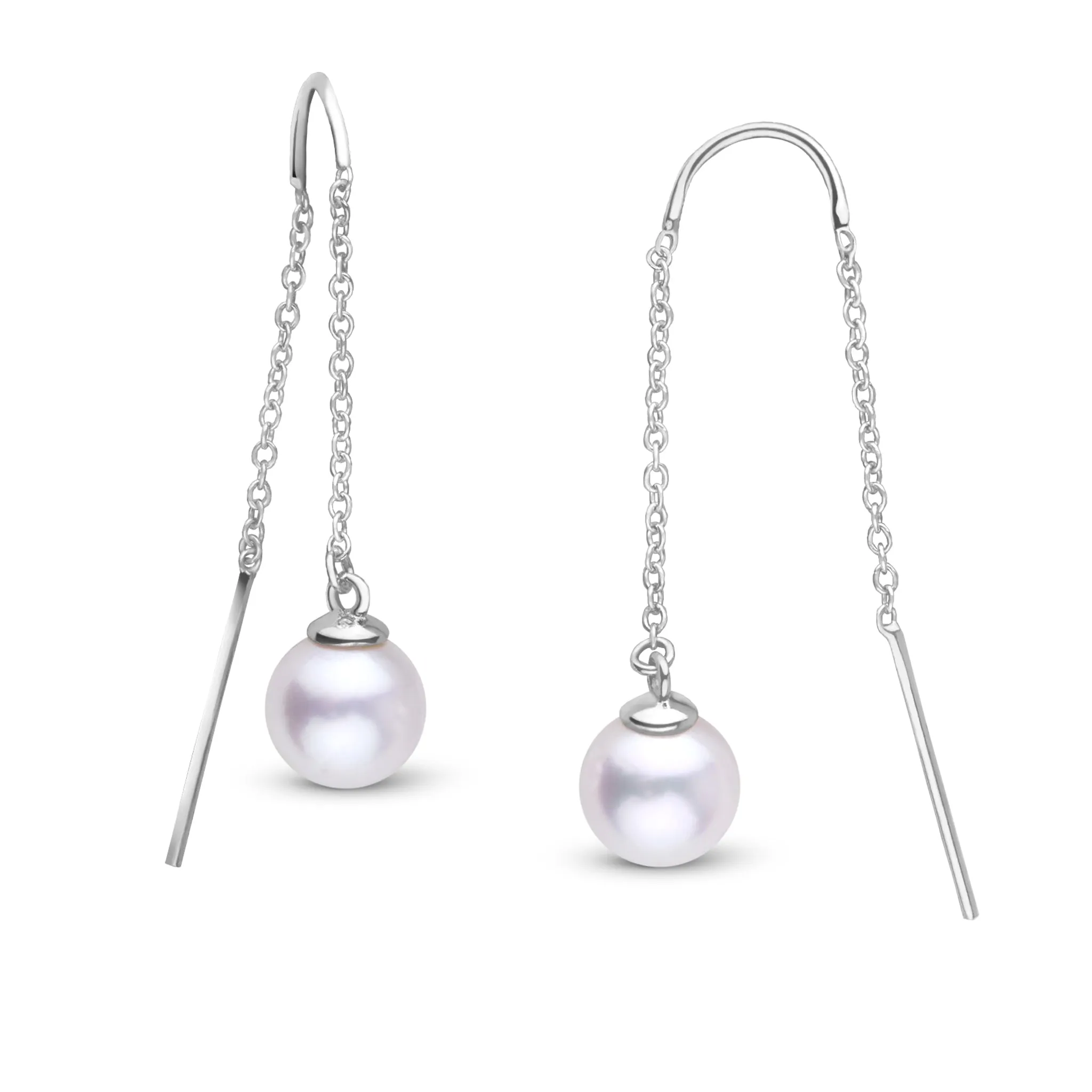 7.5-8.0 mm Akoya Pearl Threader Earrings