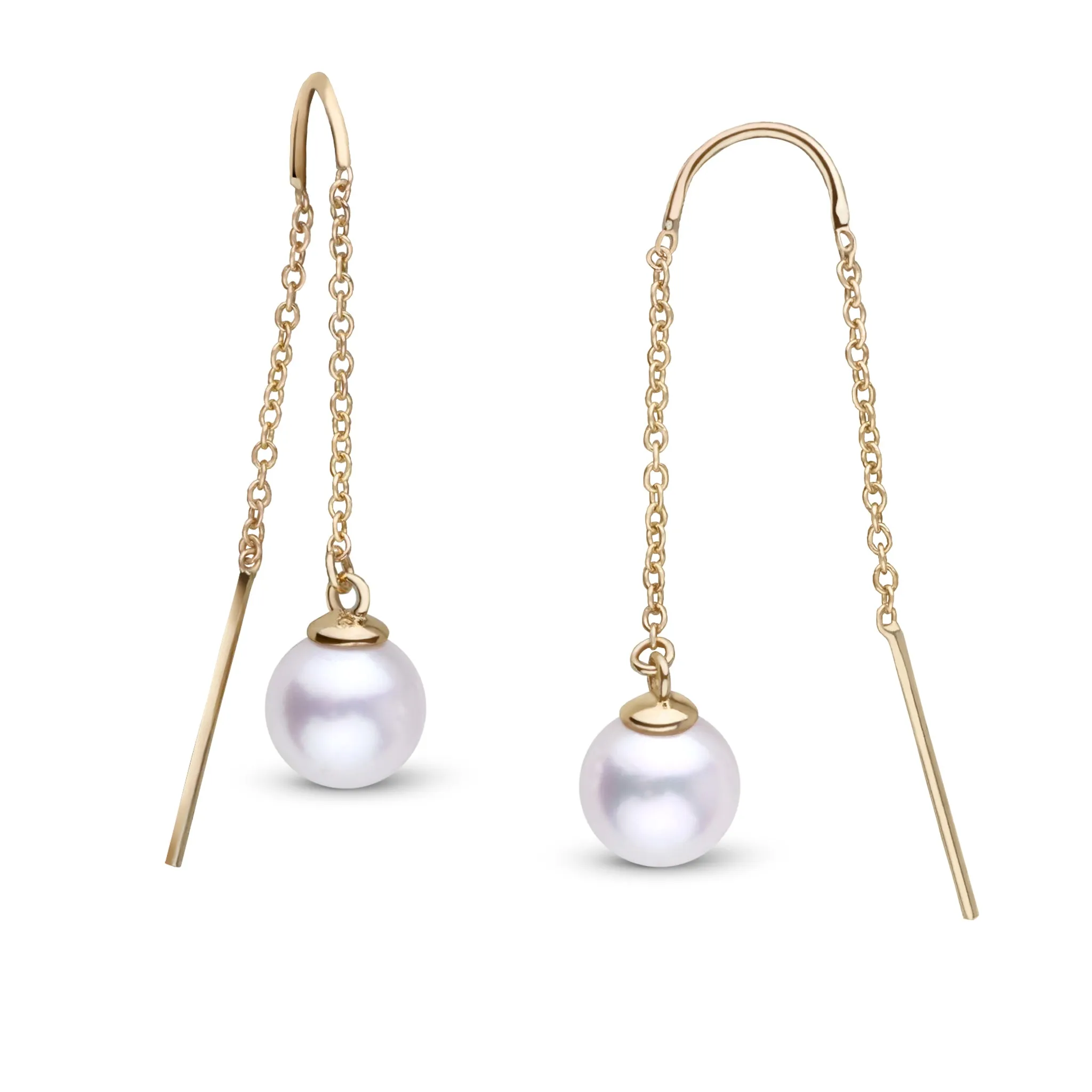 7.5-8.0 mm Akoya Pearl Threader Earrings