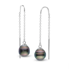 9.0-10.0 mm Tahitian Baroque Pearl Threader Earrings