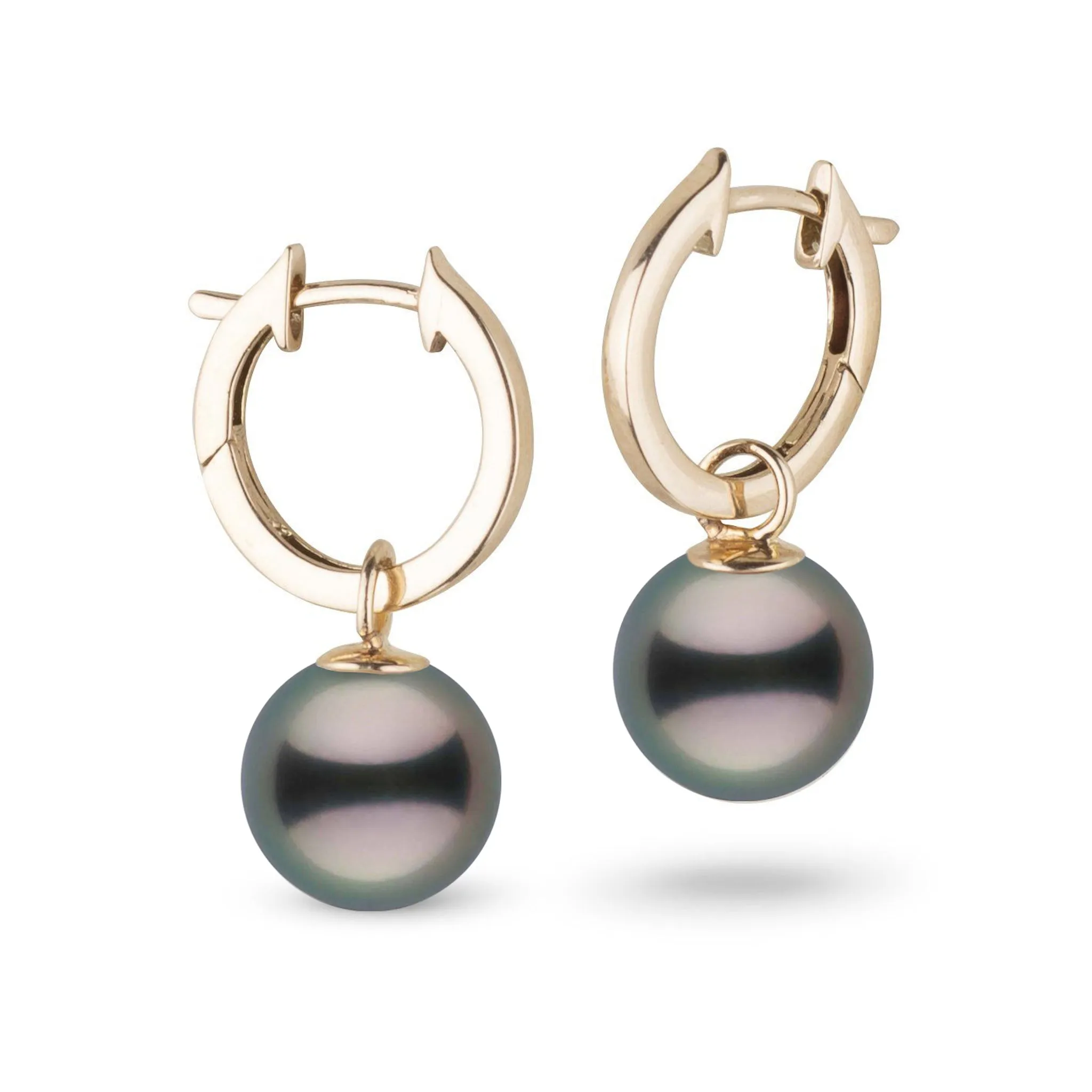 9.0-10.0 mm Tahitian Pearl Huggie Hoop Earrings