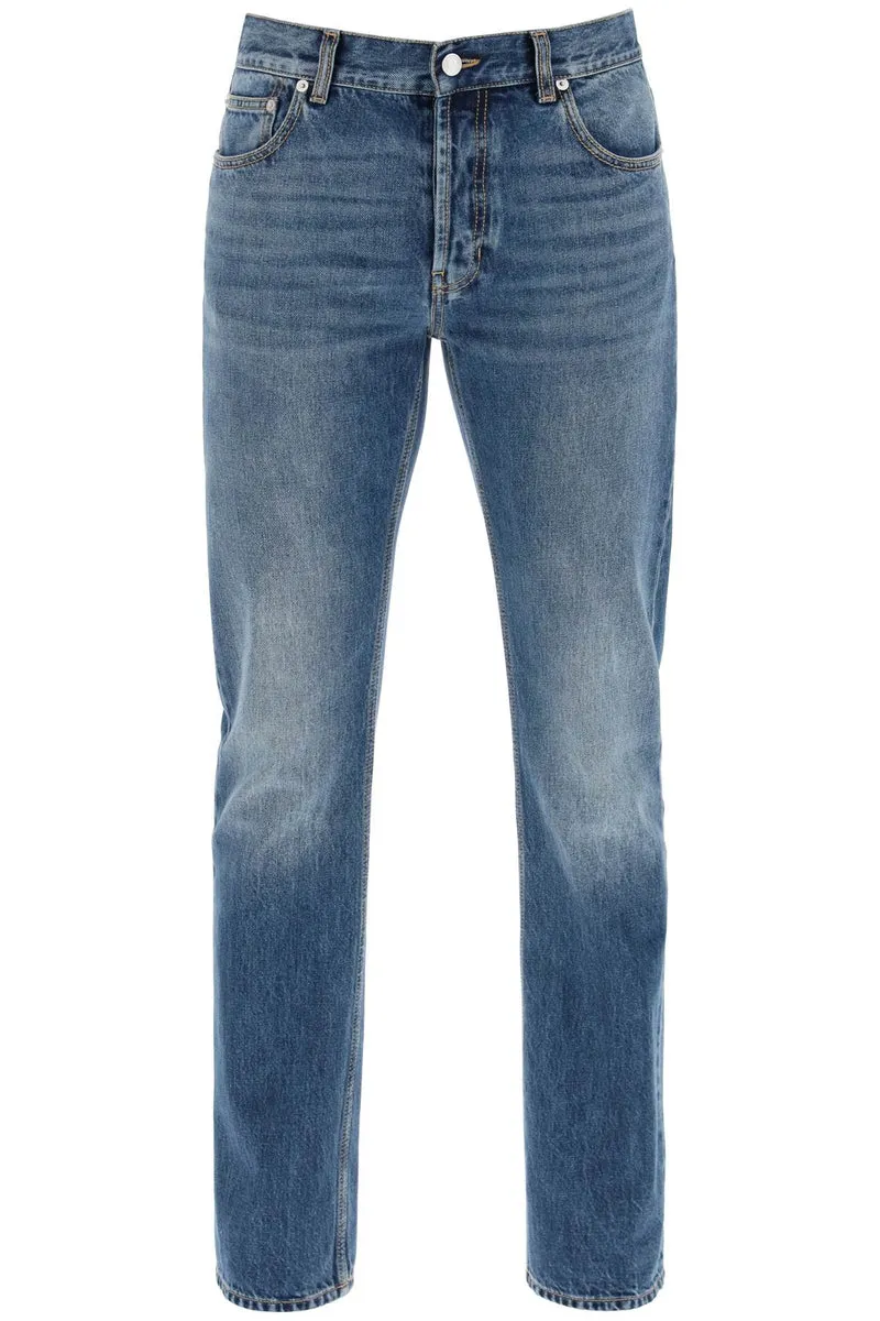 Alexander McQueen    Alexander Mcqueen Straight Leg Jeans With Faux Pocket On The Back.