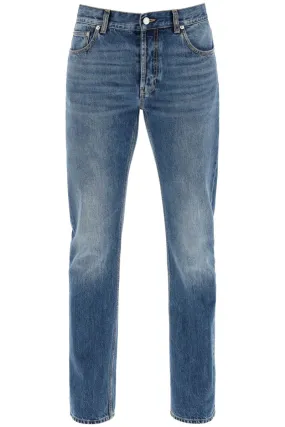 Alexander McQueen    Alexander Mcqueen Straight Leg Jeans With Faux Pocket On The Back.