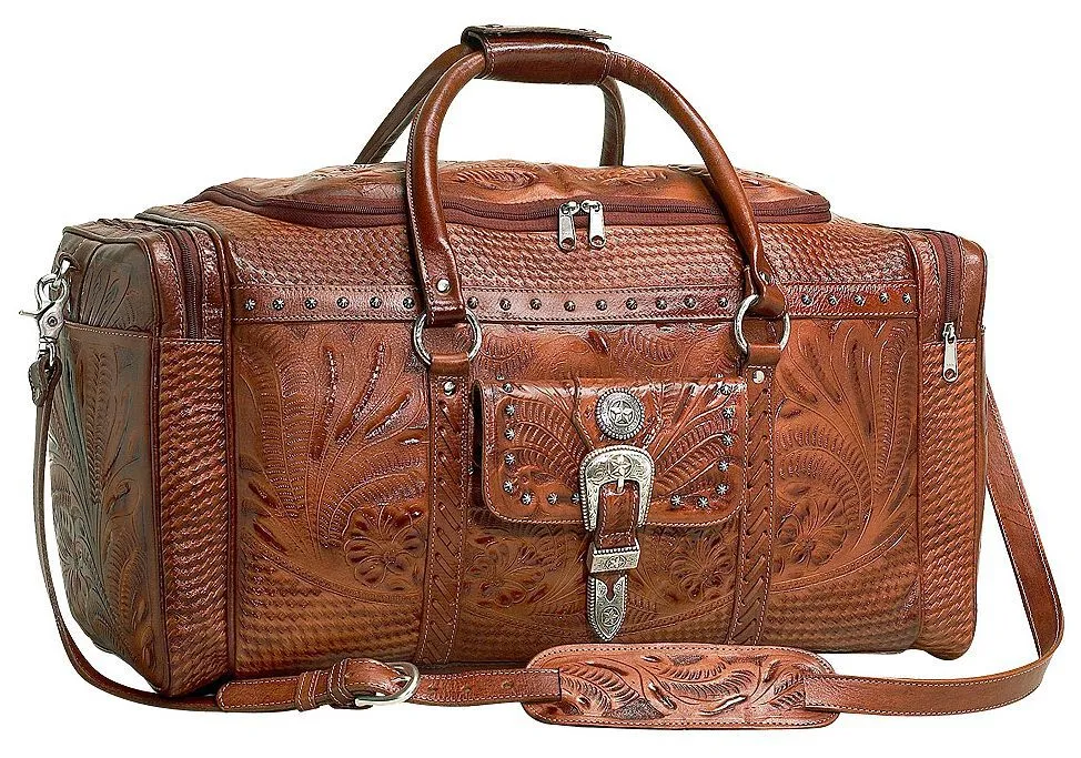 American West Fancy Zip Leather Rodeo Bag