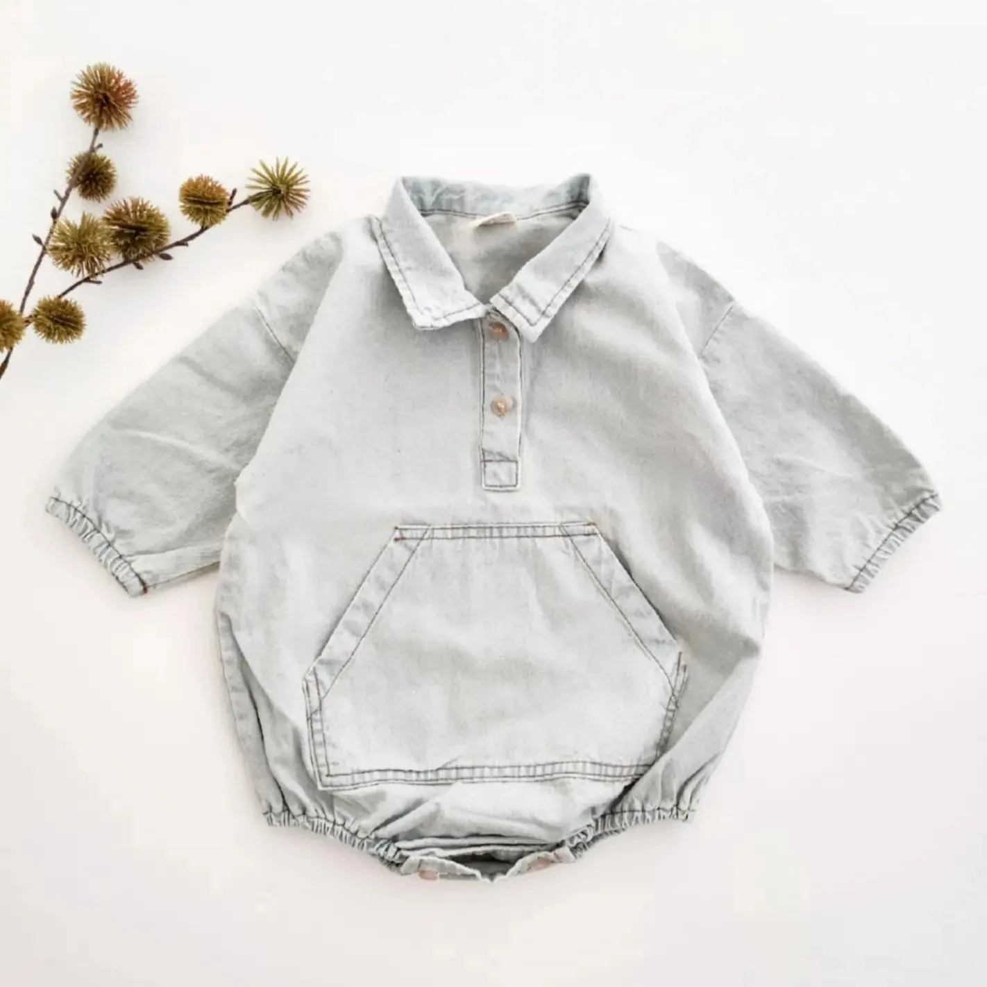 Baby Denim Shirt Romper (4-9m)