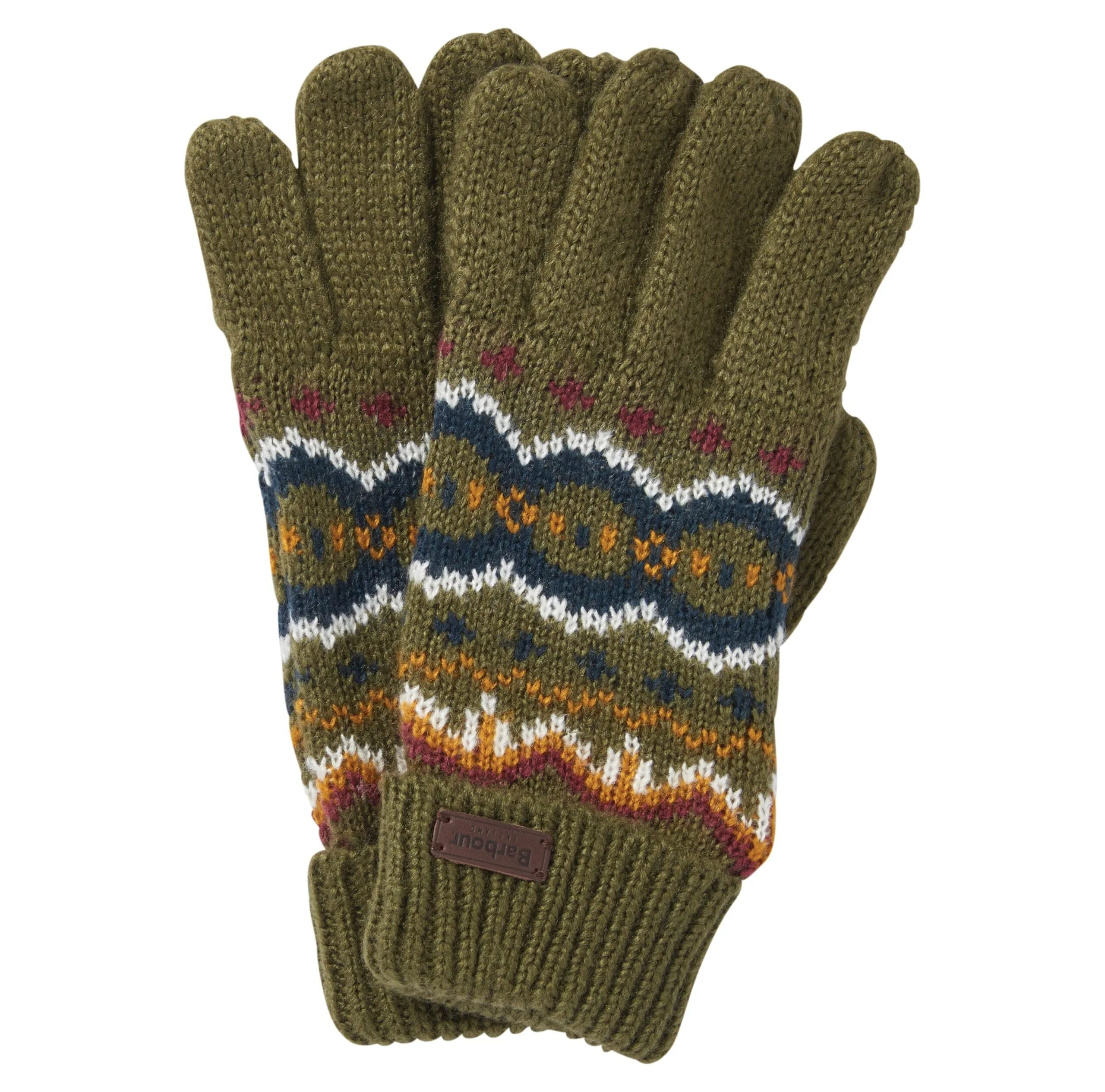 Barbour Case Fairisle Gloves - Olive - Gillanders.ie Town & Country Clothing