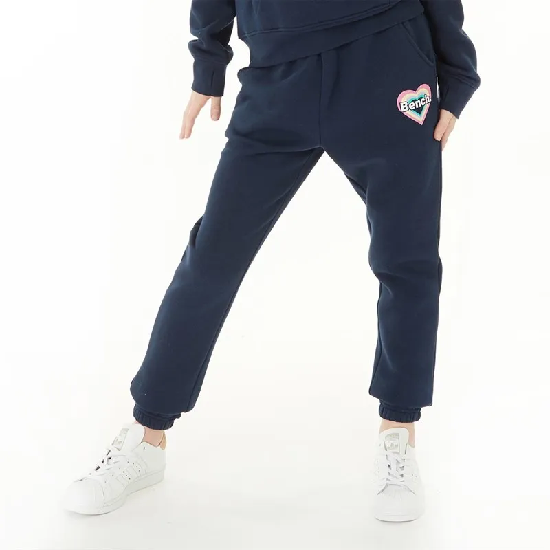 Bench Girls Irla Graphic T-Shirt And Tracksuit Set White/Navy