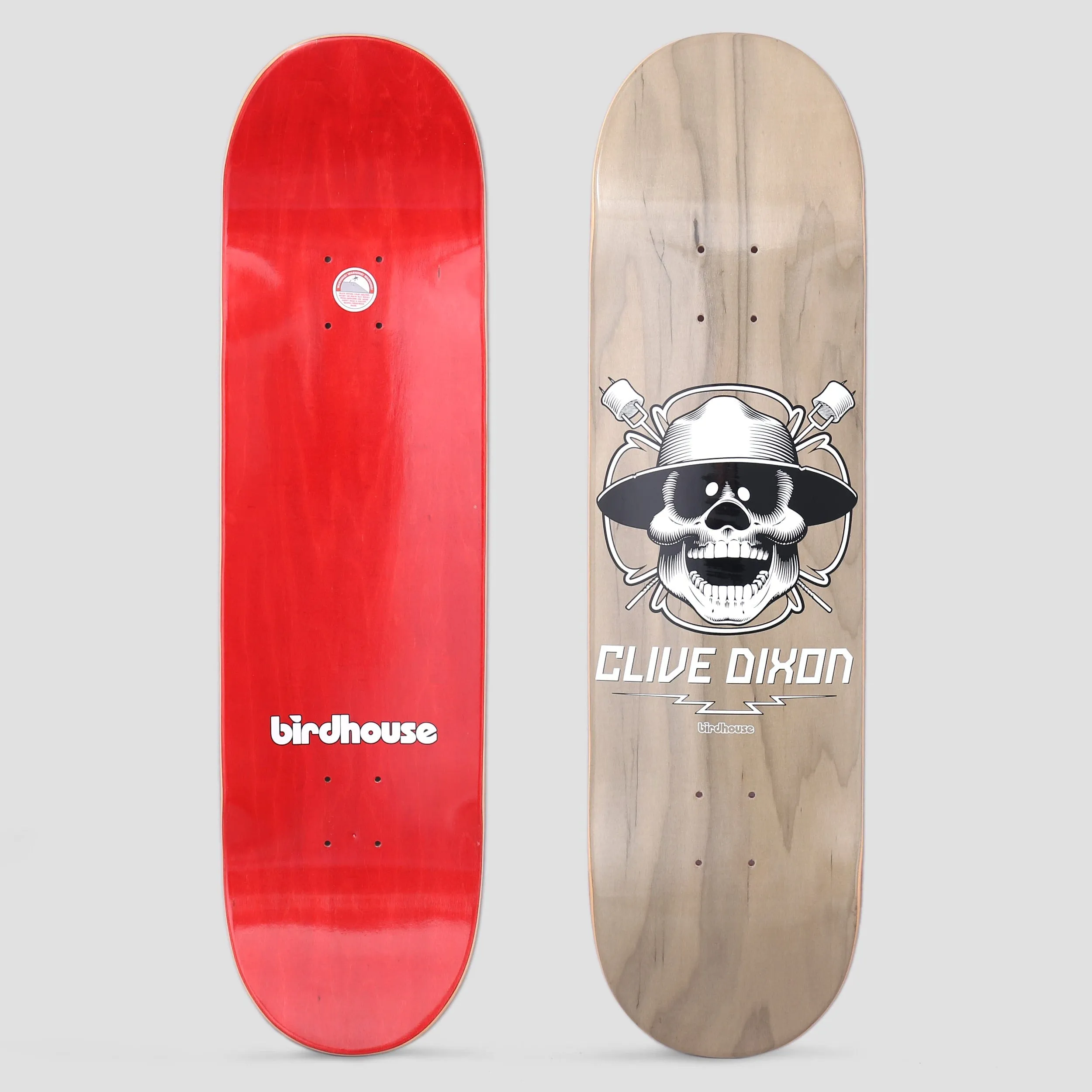 Birdhouse 8.5 Dixon Skull Skateboard Deck Grey