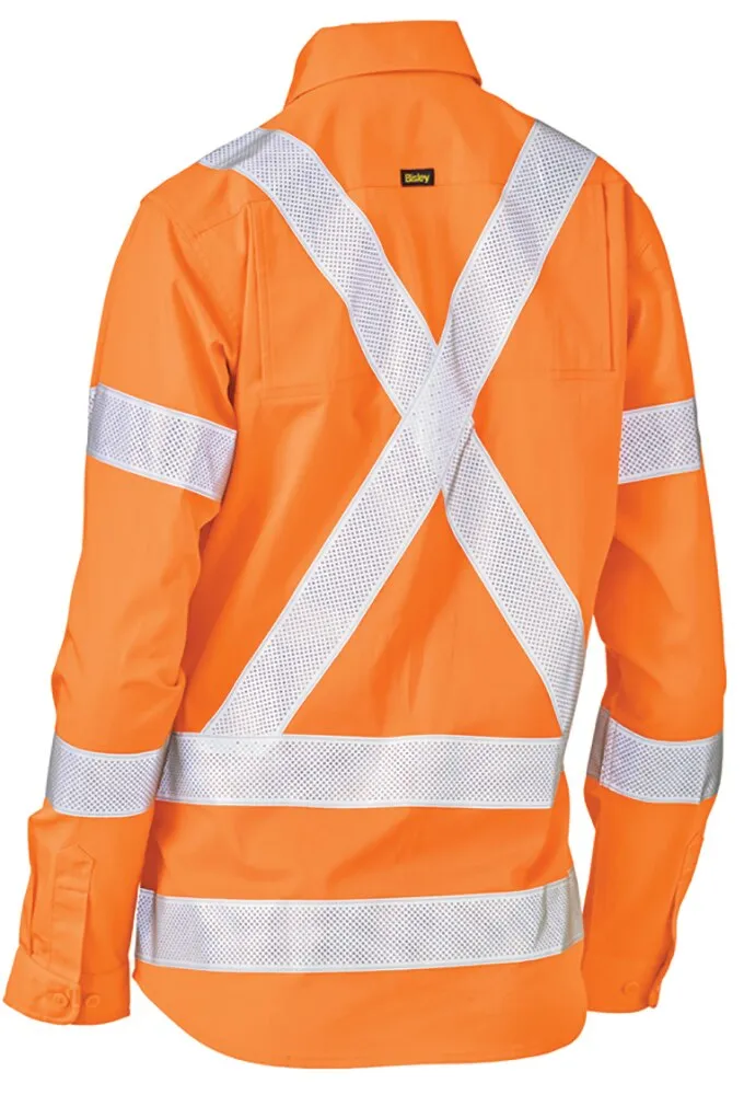 Bisley Workwear BS6166XT Shirt - Women X Taped - Biomotion - Hi-Vis Cool Lightweight Drill - Long Sleeve - Orange - 6