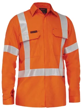 Bisley Workwear BS8439XT Apex 185 - X-Taped Hi-Vis FR PPE2 - Ripstop Vented Shirt - Orange - XS