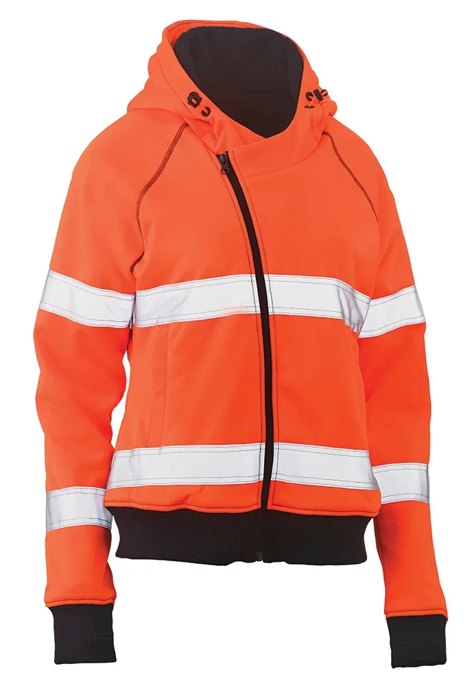 Bisley Workwear - Hoodie - Women's Taped Hi-Vis Fleece - Orange/Navy - 6 - BKL6819T_BF616