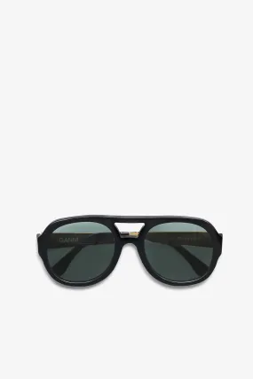 Black Chunky Aviator Sunglasses