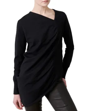 Black Long Sleeve Off Kilter Tunic