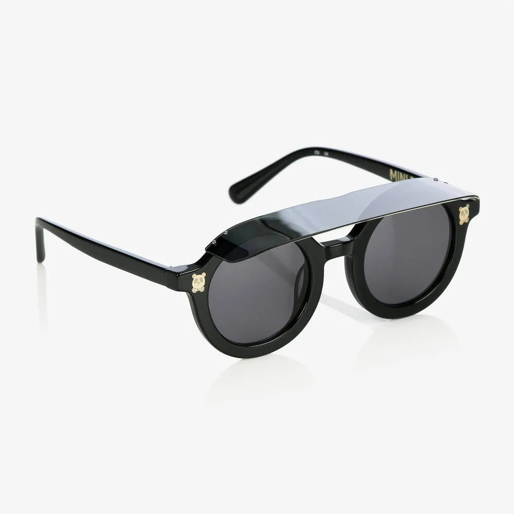 Black Round Visor Sunglasses