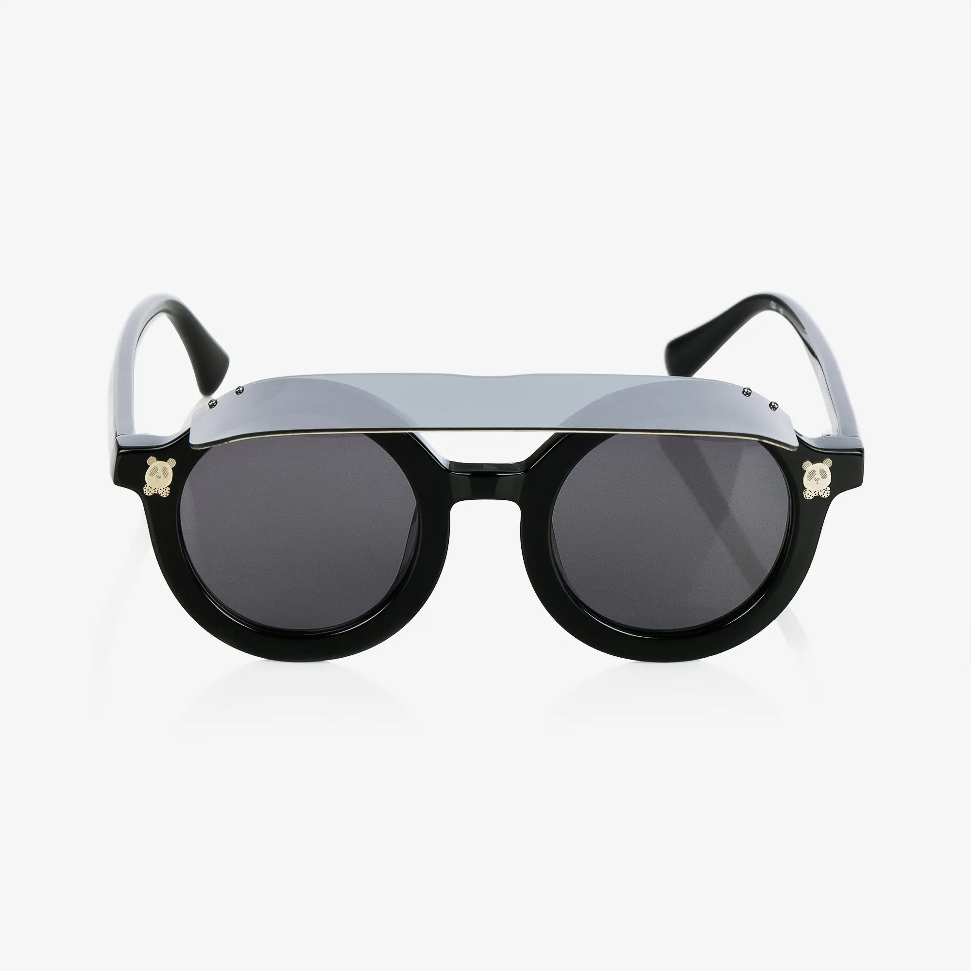 Black Round Visor Sunglasses