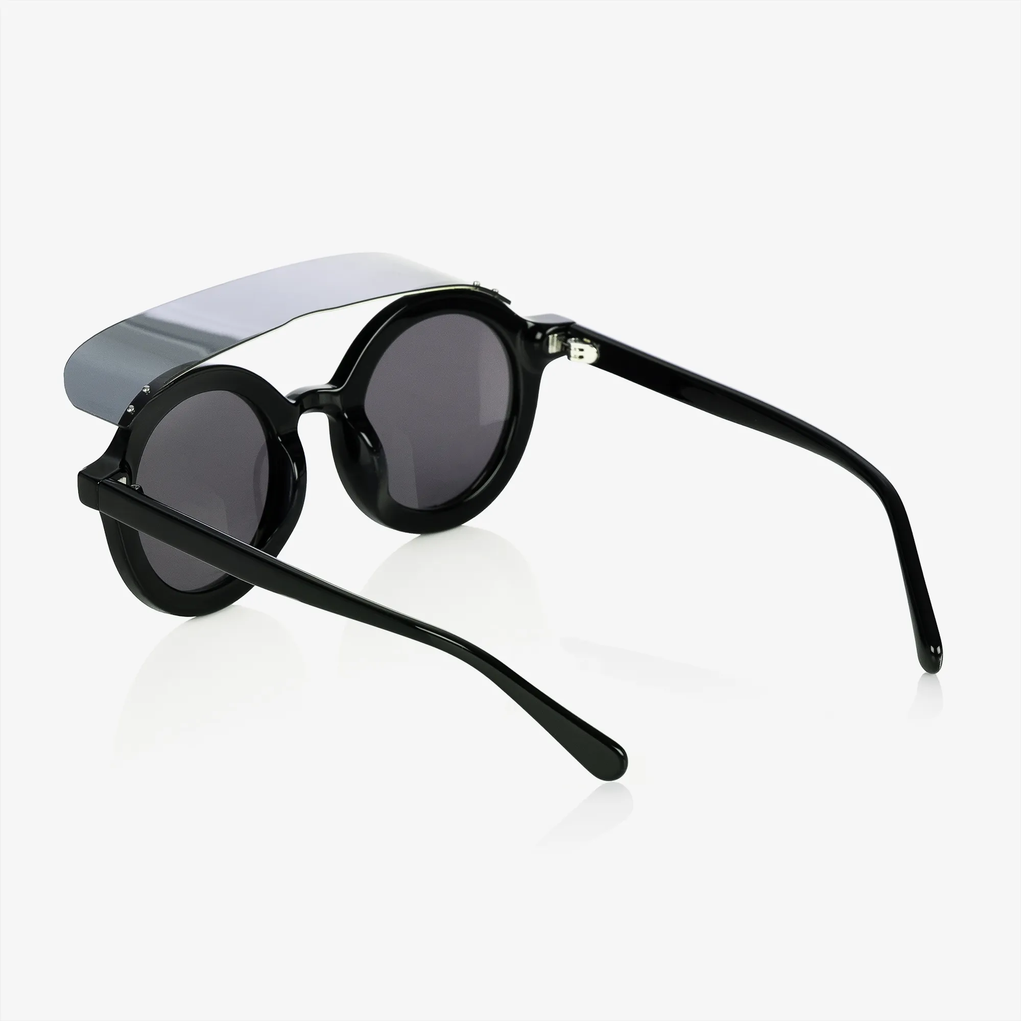 Black Round Visor Sunglasses