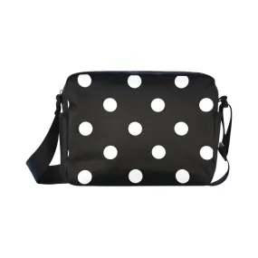 Black With White Polka Dots Classic Cross-body Nylon Bag