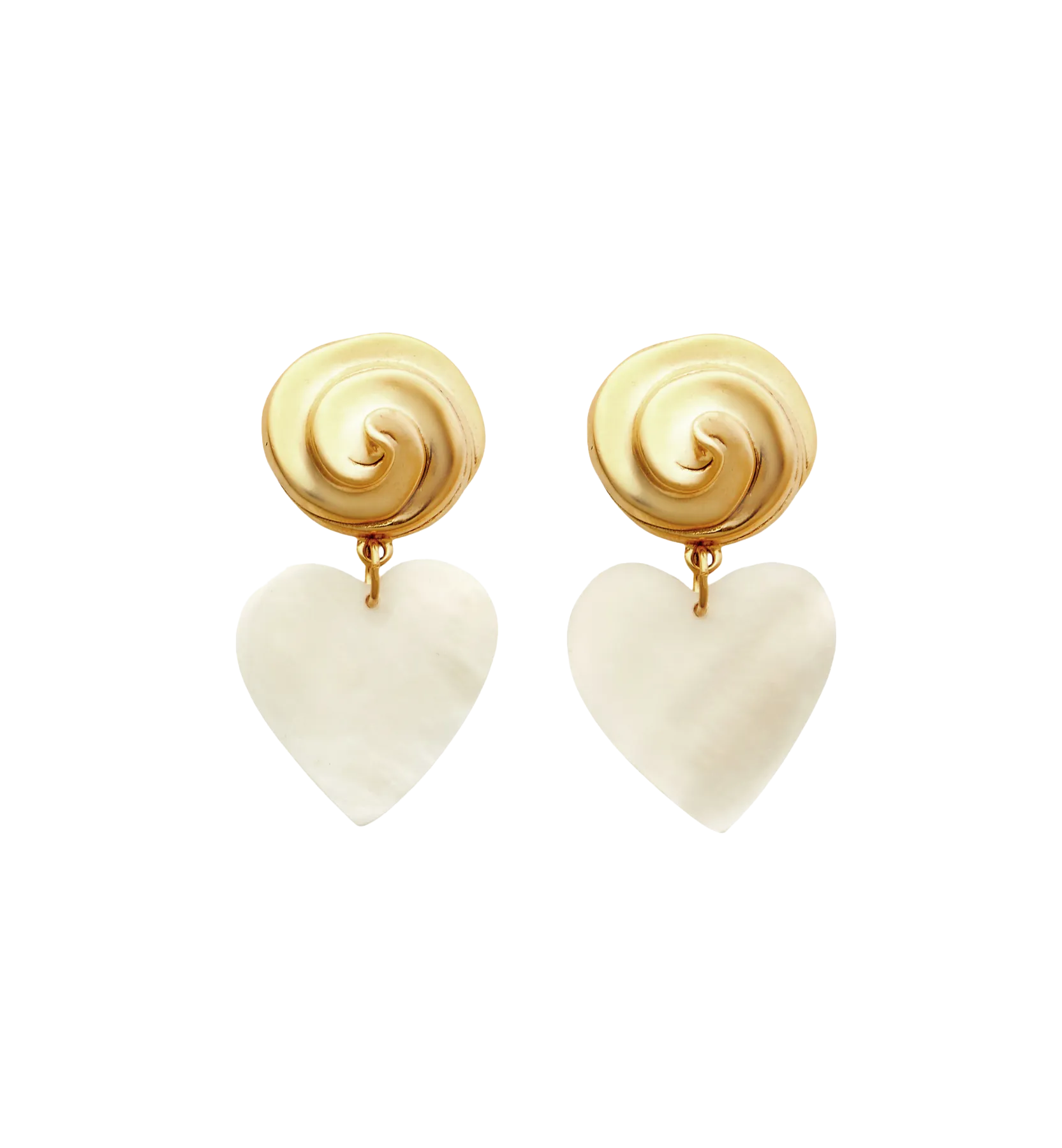 Brinker + Eliza Rainey White Heart Earrings