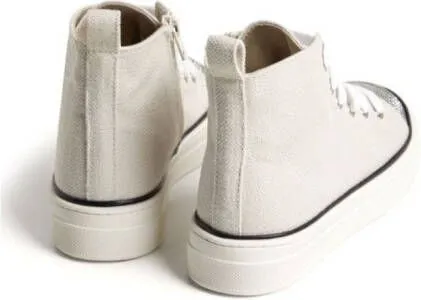 Brunello Cucinelli Kids Monili-embellished canvas sneakers Neutrals