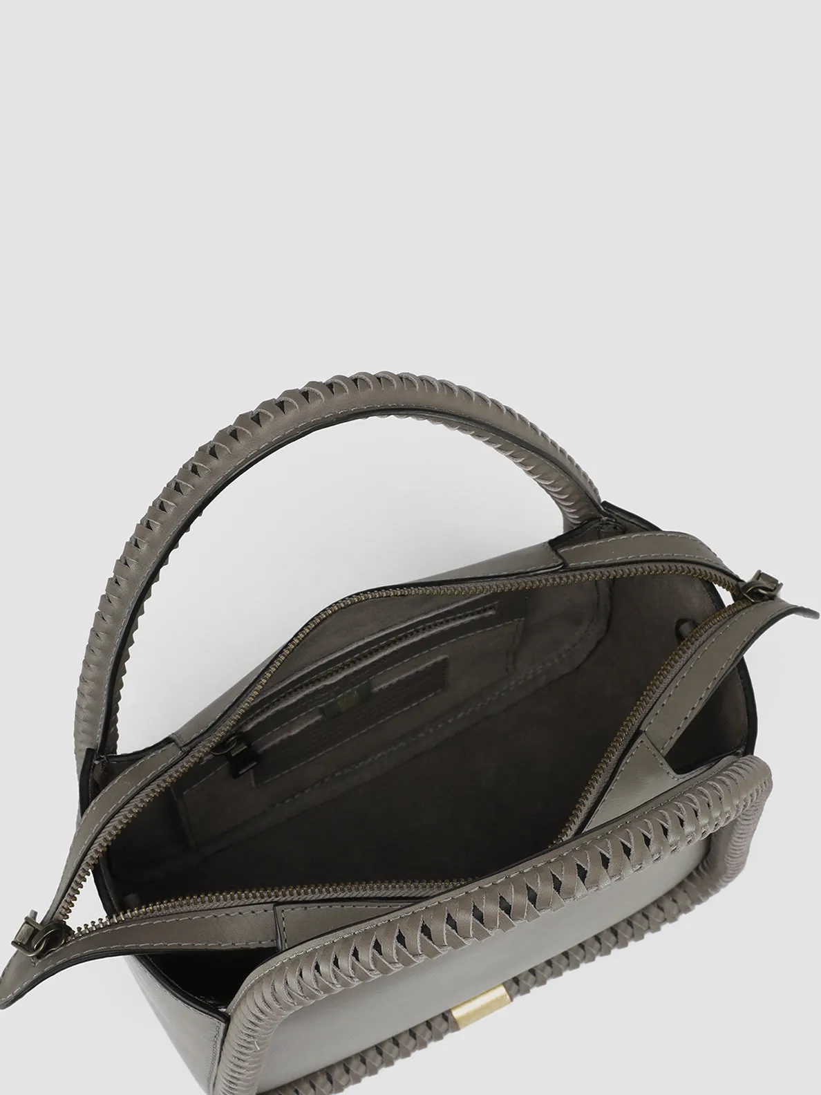 CABALA 107 - Grey Leather Handle Bag