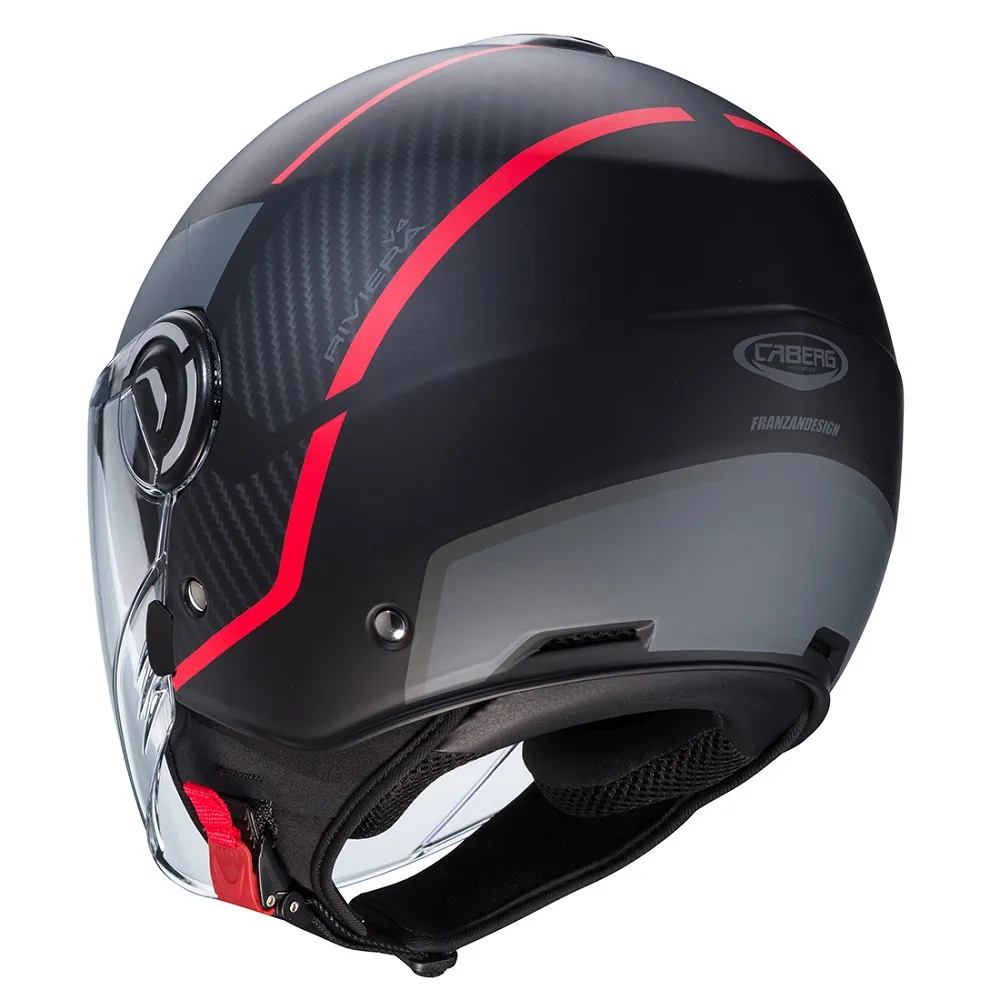 Caberg Riviera v4 X Geo Helmet - Black/Red/Anthracite