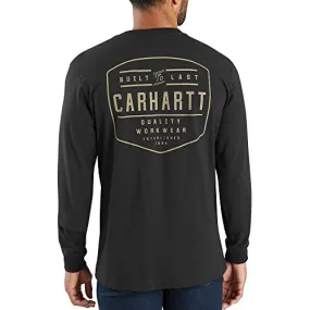 Carhartt 103840 Men's Workwear Built by Hand Graphic Long Sleeve T-Shirt - X-Large Tall - Black