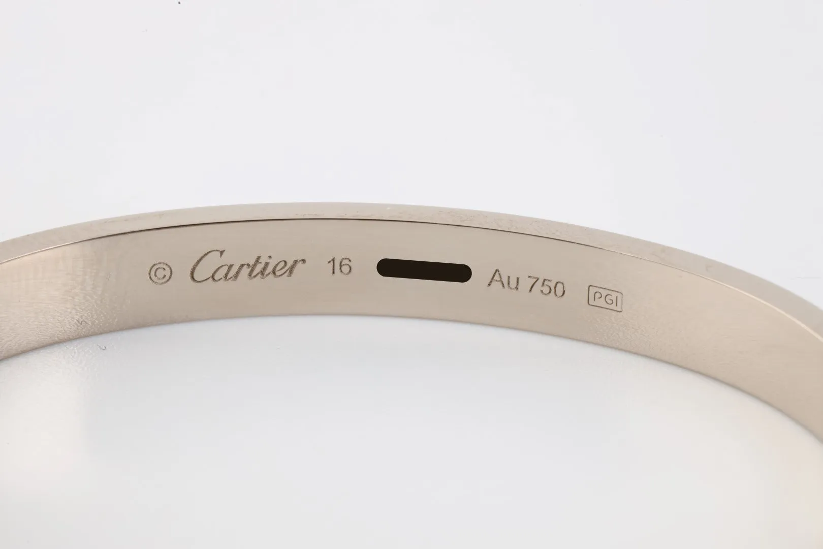 Cartier 18k White Gold Love Bracelet Size 16 (31.57g.)