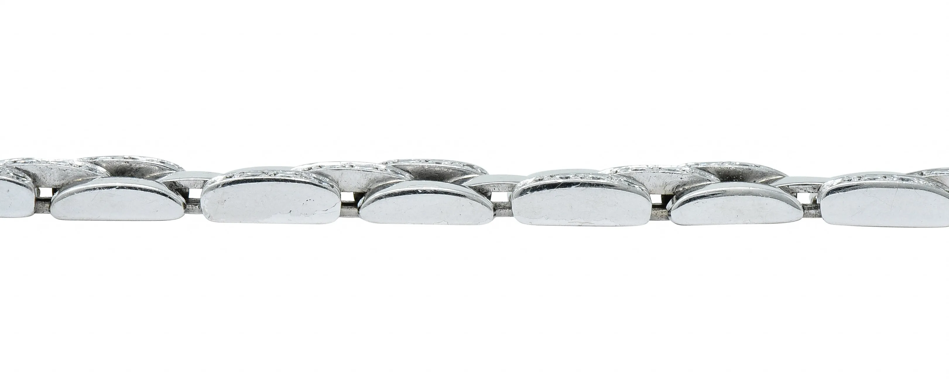 Cartier Diamond Maillon Panthere 18 Karat White Gold Link Bracelet French