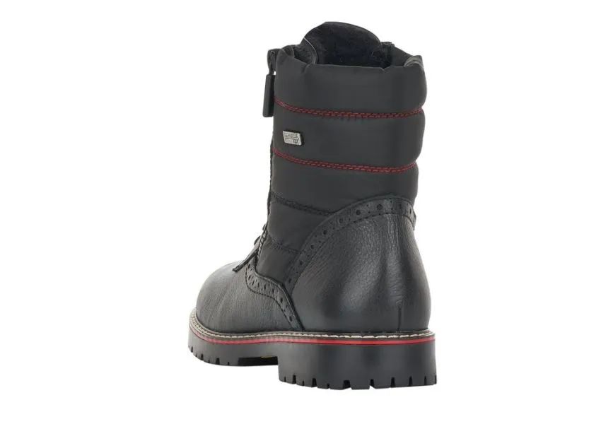 Castor Black Quilted Lace-Up Winter Boot