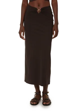 CHRISTOPHER ESBER  Orbit Ruched Ski maxi skirt - Brown