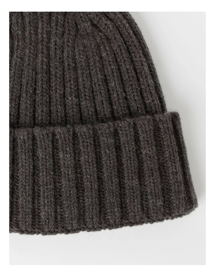 Chunky Rib Beanie in Charcoal