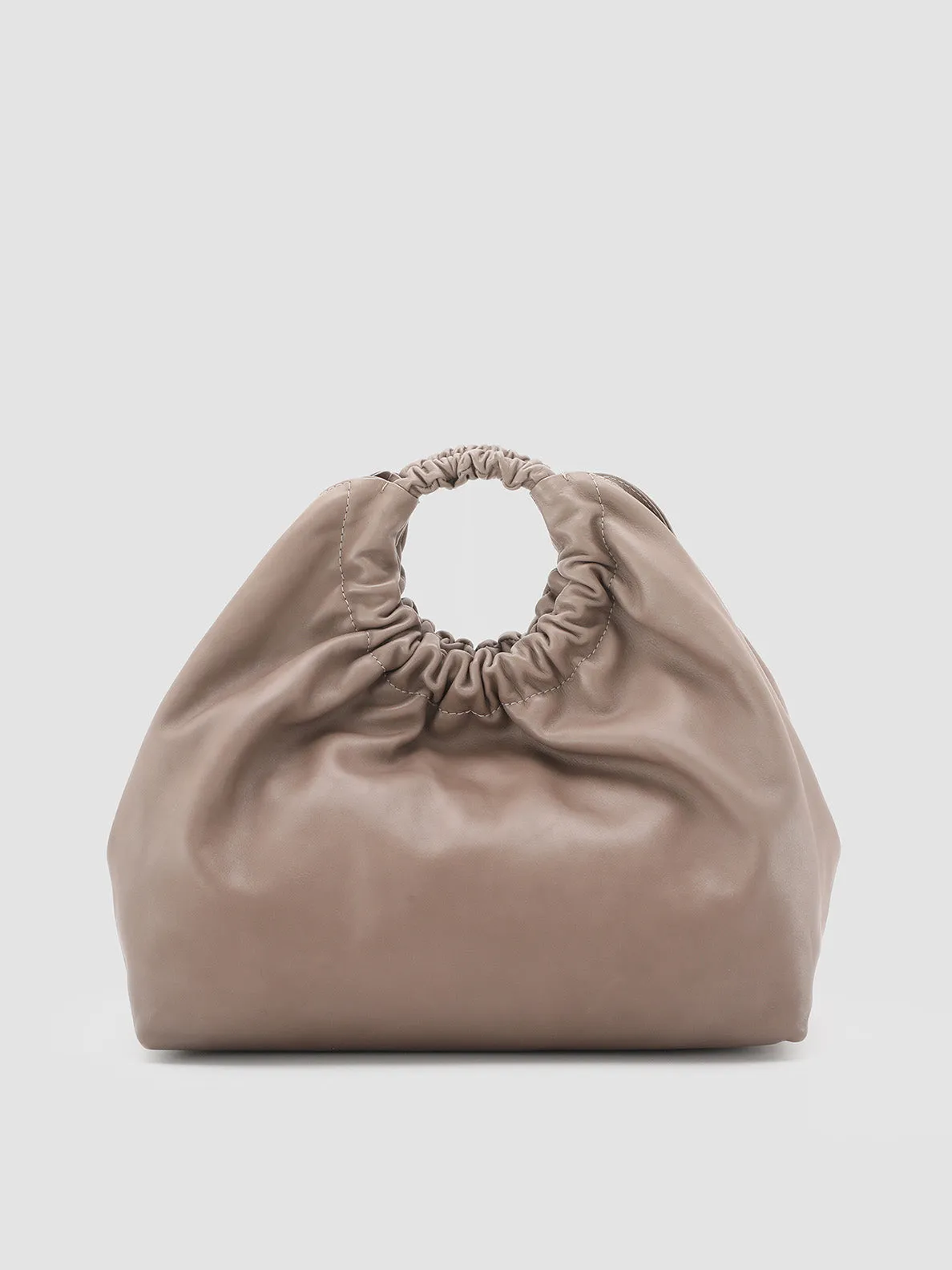 CIRCLE 09 - Taupe Leather Handle Bag