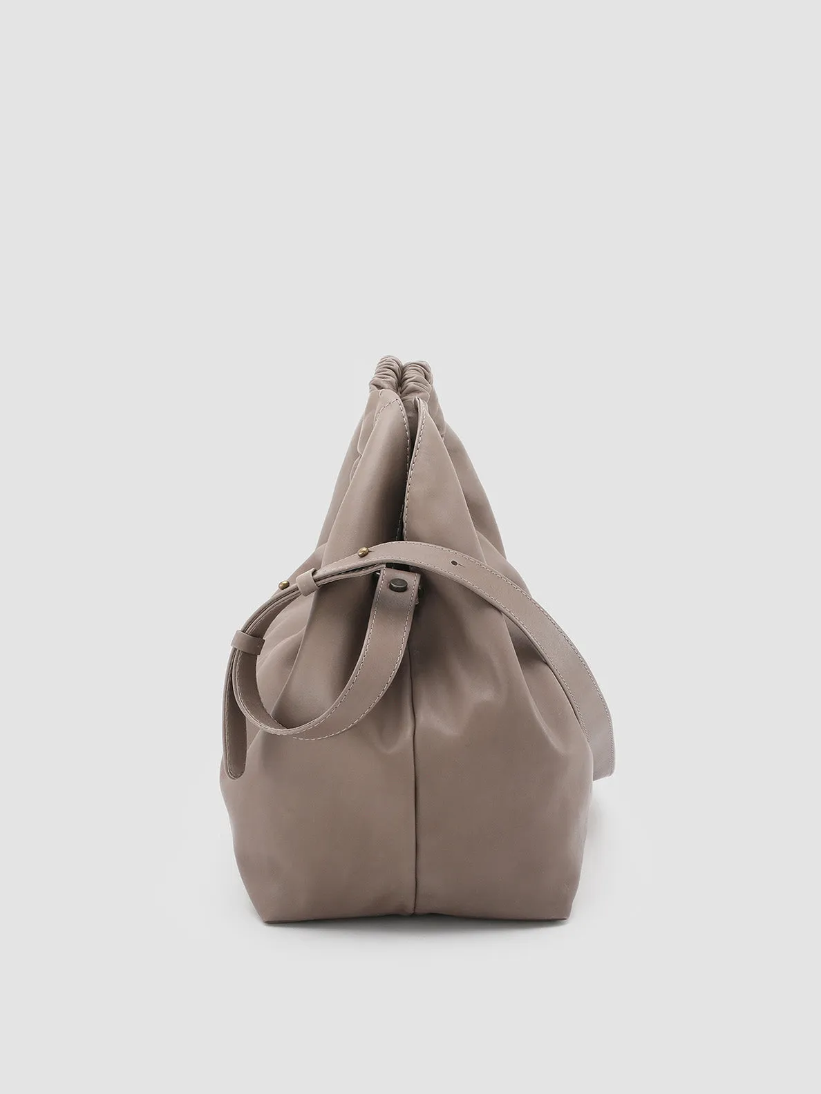 CIRCLE 09 - Taupe Leather Handle Bag