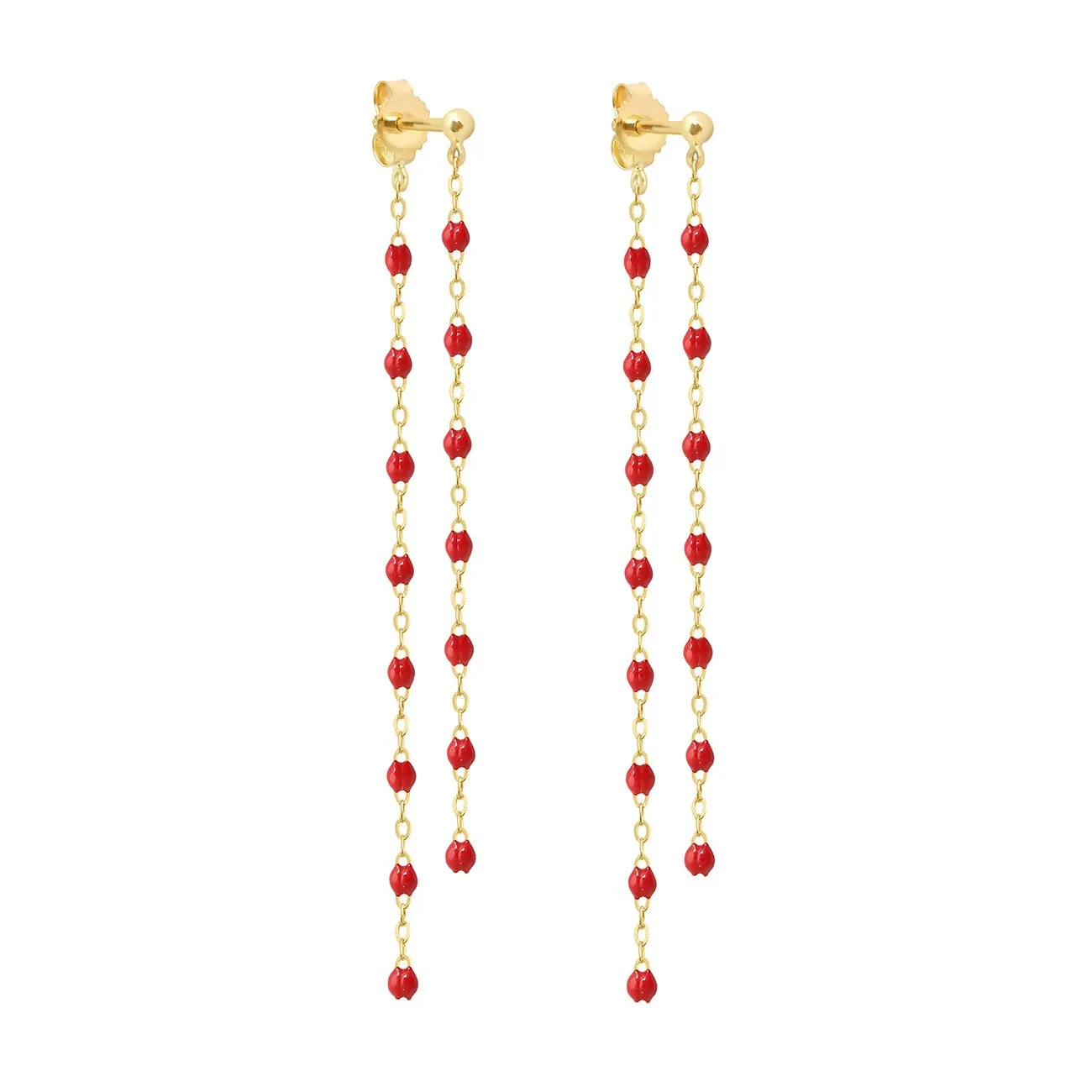 Classic Gigi dangling Poppy earrings, Yellow Gold