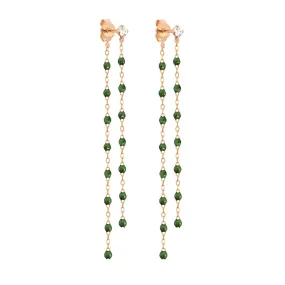 Classic Gigi dangling Scarab diamond earrings, Rose Gold