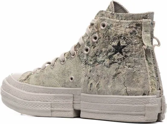 Converse patchwork high-top sneakers Grey