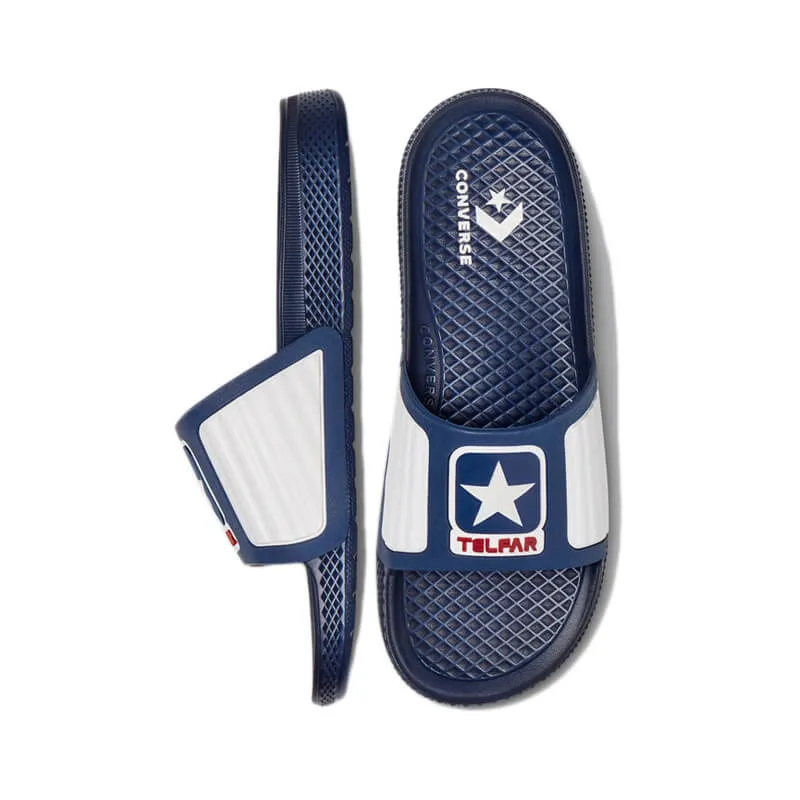 CONVERSE x TELFAR All Star Slide - Navy Peony / White