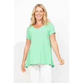 Cotton Slub Pieced V-Neck Tunic